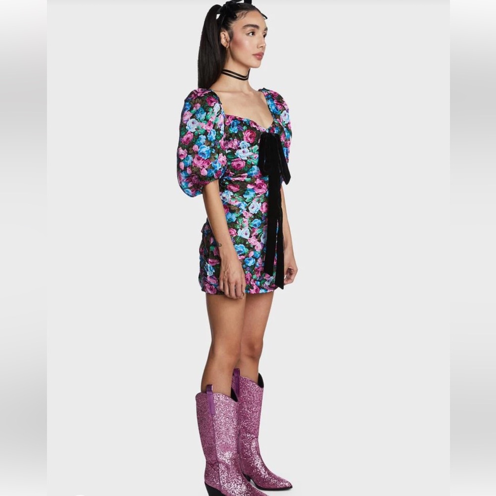 For Love & Lemons Marley mini backless floral dress NWT - Picture 14 of 15